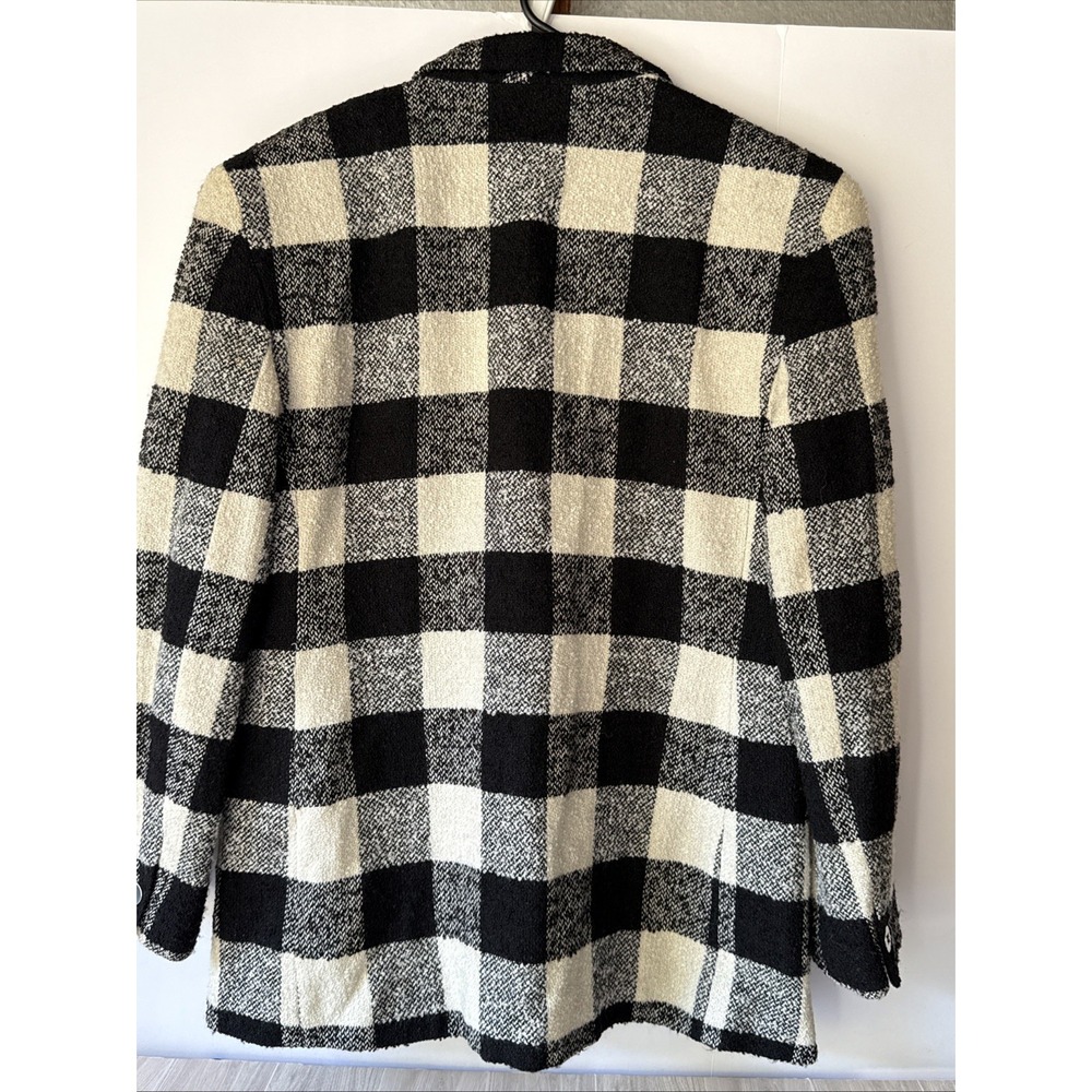 VTG The Limited Black/Cream Buffalo Plaid Jacket Medium 40" Chest - Picture 4 of 5